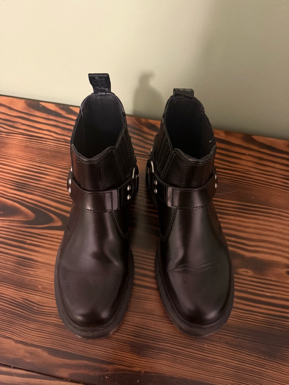 Dr. Martens Black Leather Harness Analine Boots - Picture 3 of 11